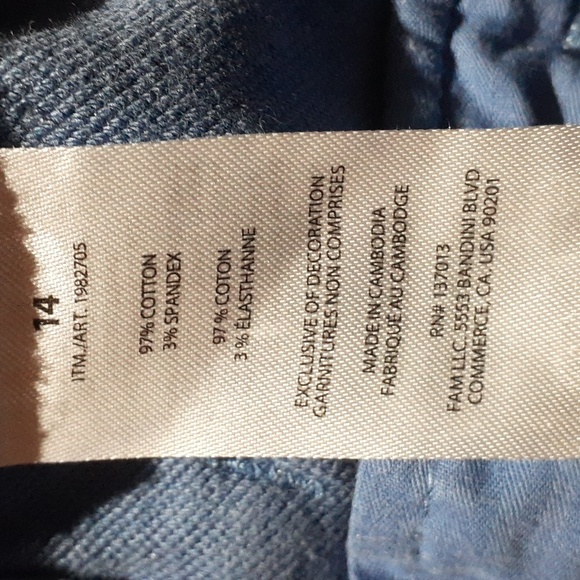 Gap Women's Cropped Ankle Pants Blue Slim Fit High Waist Stretch Cotton Size 14 - Picture 6 of 7